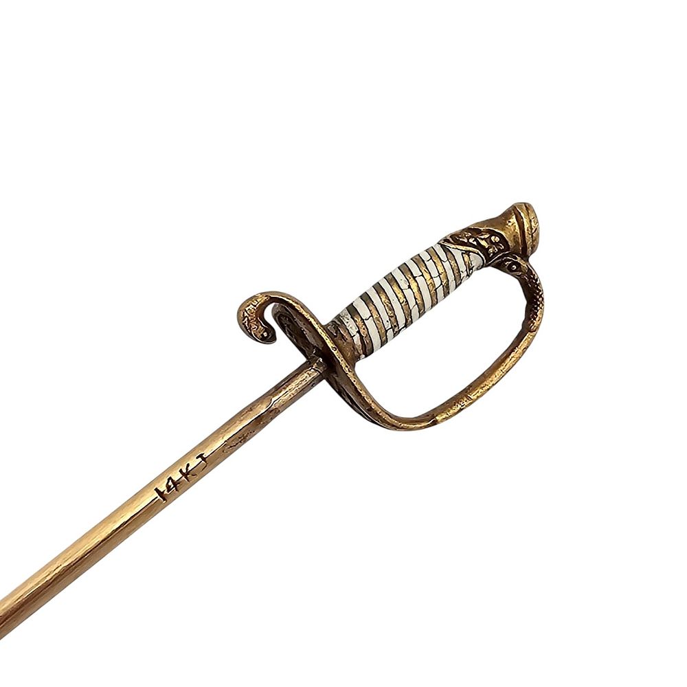 Lot 531: J 14K Gold Sword Stick Pin 2.9 G