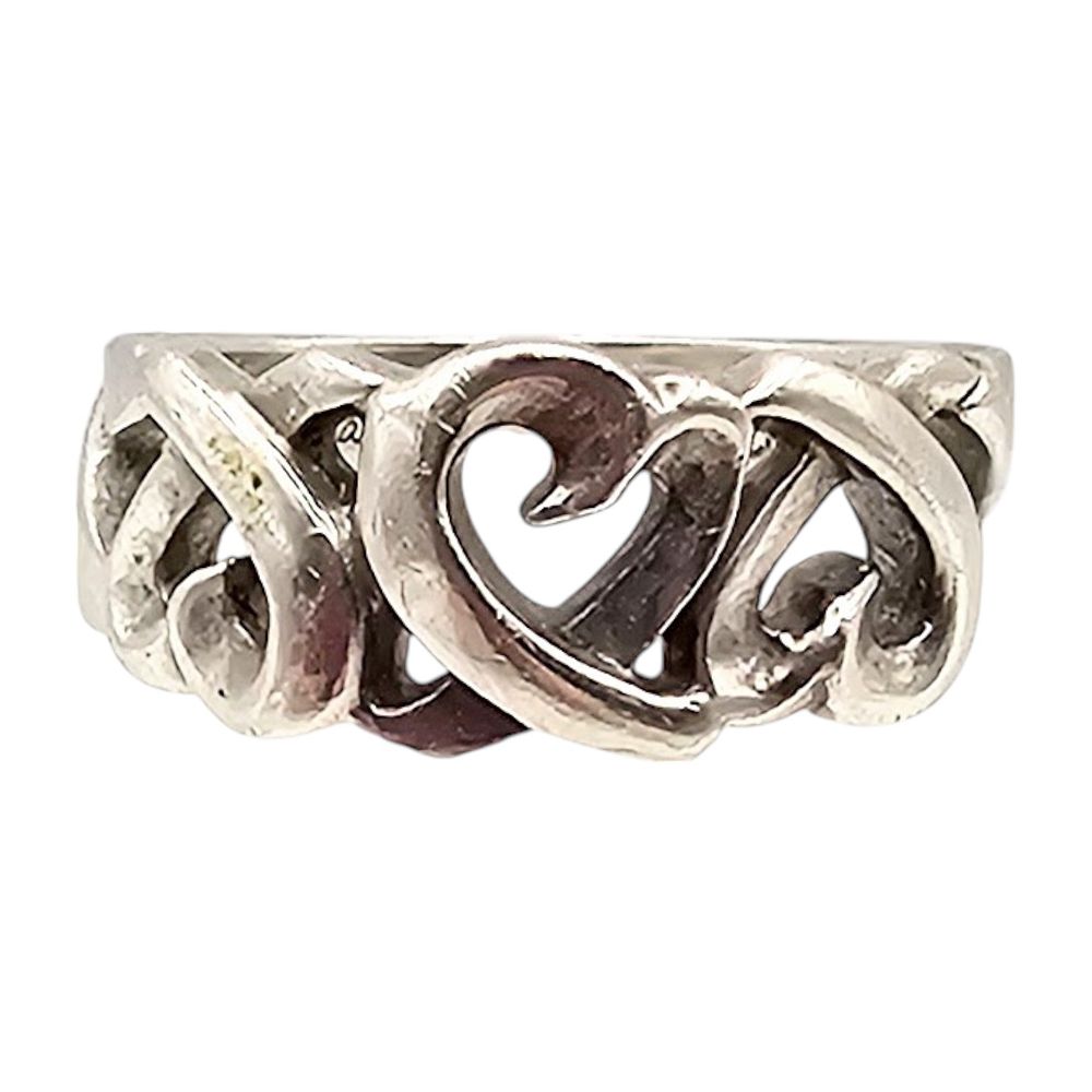 Lot 562: Paloma Picasso Tiffany & Co Sterling Silver Hearts Ring Size 5.75 5.8 G