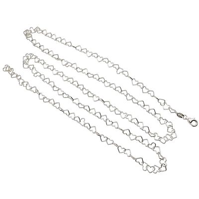 Italy Milor Sterling Silver Heart Link Necklace 17.1 G