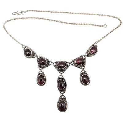 Glass Sterling Silver Necklace 20.9 G