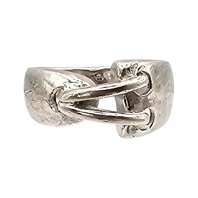 Sterling Silver Laced Ring Size 4.25 4.6 G