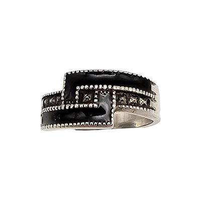 Enamel Sterling Silver Ring Size 5.75 3.8 G