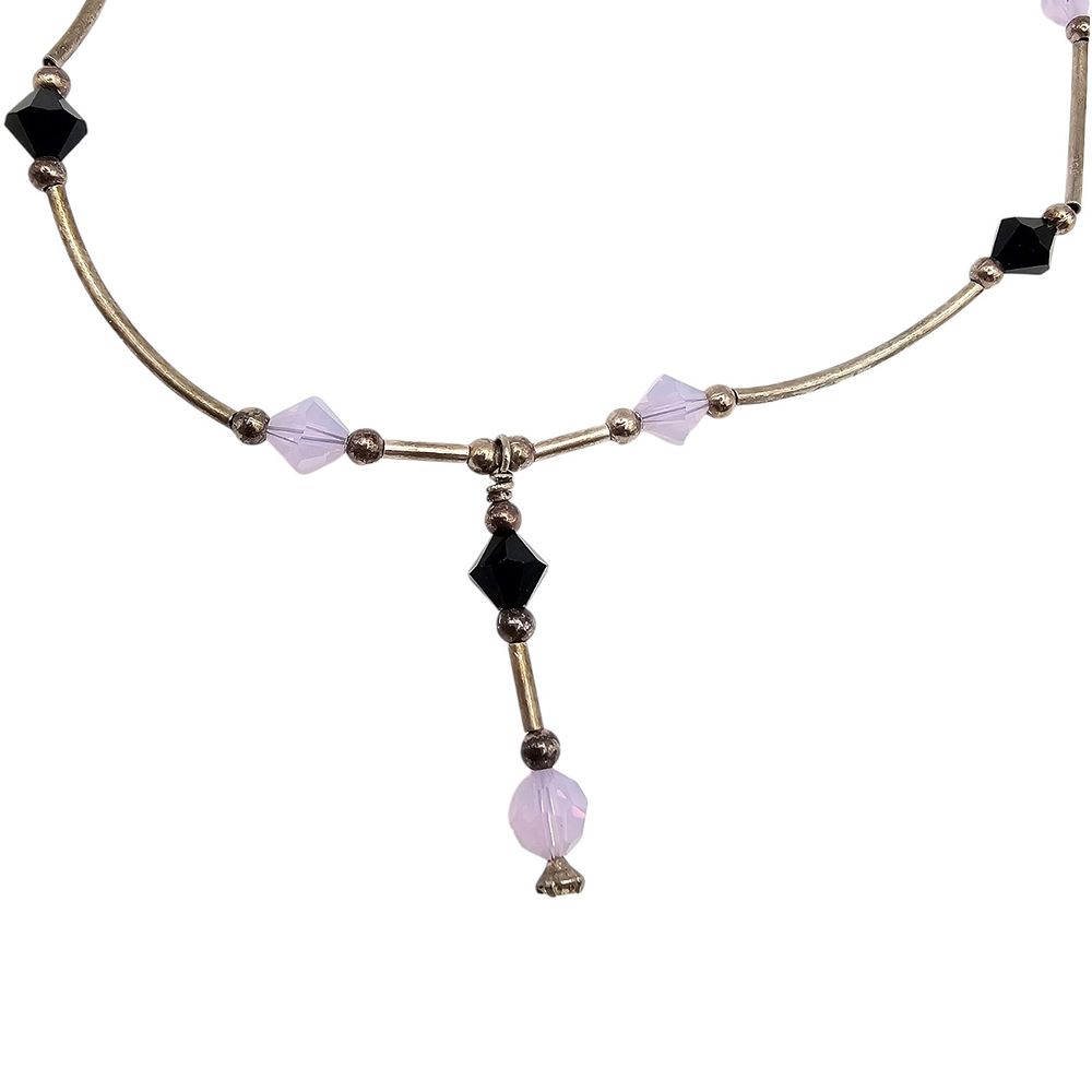Lot 158: Crystal Sterling Silver Y Necklace 7 G