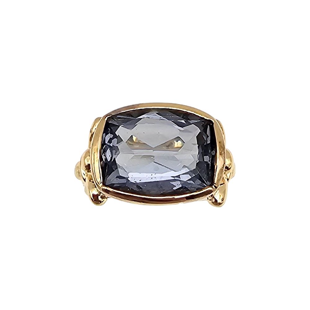 Lot 169: Rhinestone Gold Over Sterling Silver Cocktail Ring Size 4.75 6.1 G