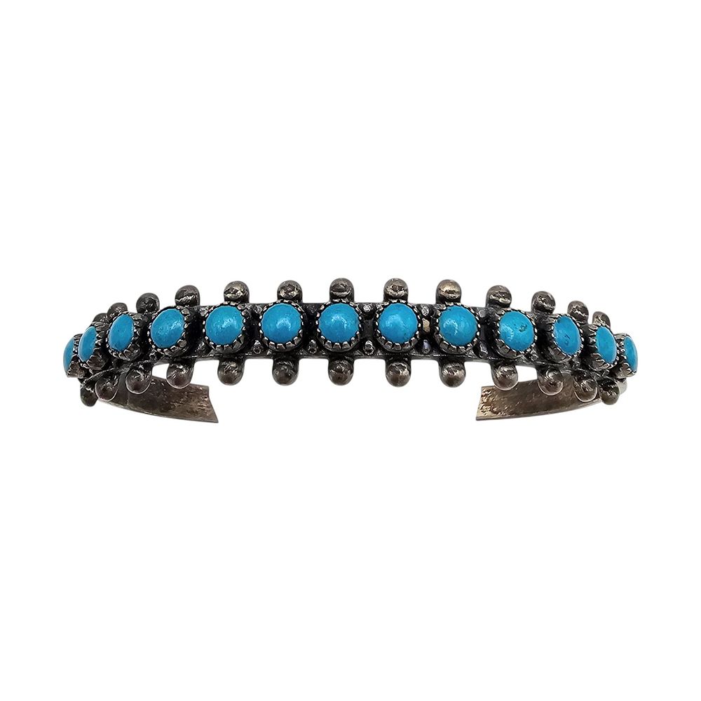 Lot 169: Southwestern Turquoise Sterling Silver Snake Eye Cuff Bracelet 12.7 G