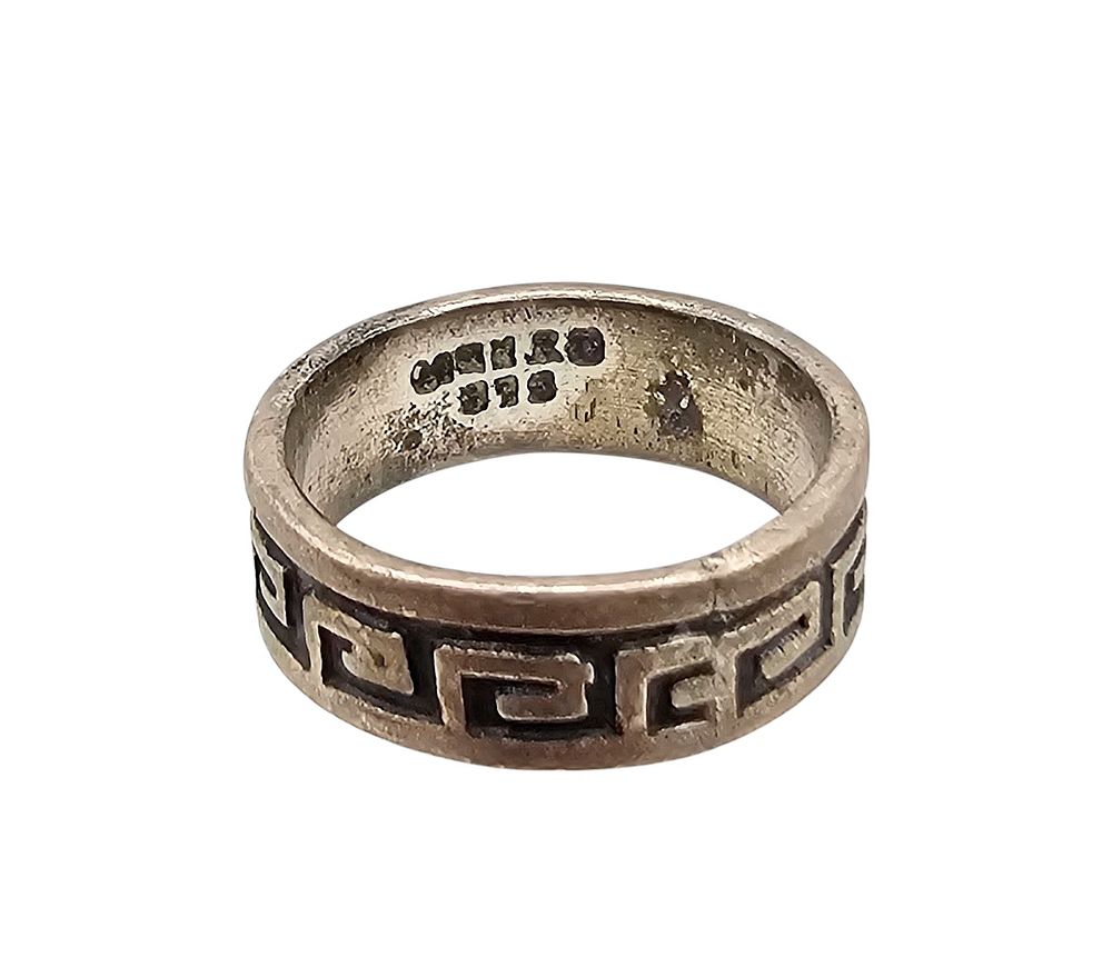Lot 362: Mexico Sterling Silver Geometric Ring Size 5.5 4.3 G