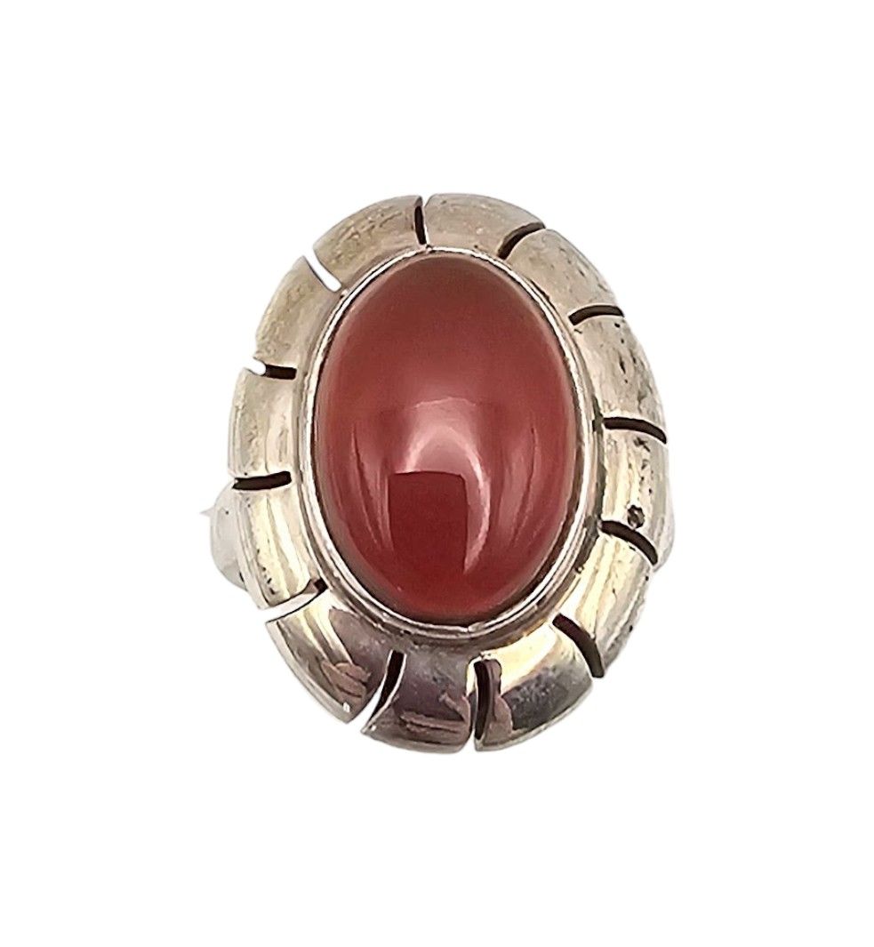 Lot 398: CII Mexico Carnelian Sterling Silver Ring Size 6.5 6.5 G