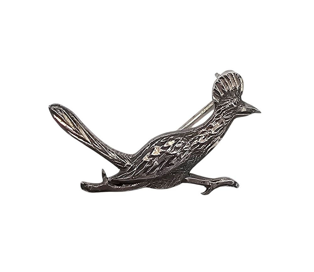 Lot 410: Mexico Sterling Silver Roadrunner Brooch 2.3 G