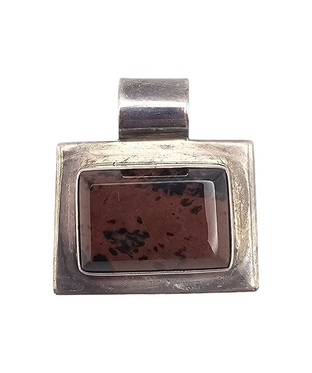 Lot 414: Mexico Taxco TJ-75 Jasper Sterling Silver Pendant 18.6 G
