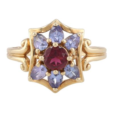 Signed Pink Tourmaline 10K Gold Cocktail Ring Size 8.25 4 G Approximately 0.40 TCW 0.84 TCW