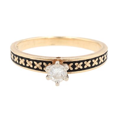 Diamond 14K Gold Solitaire Ring Size 4.75 2.2 G Approximately 0.15 TCW