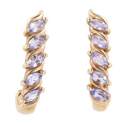 RGE Lavander Stone 10K Gold Earrings 3.1 G Approximately 1.4 TCW