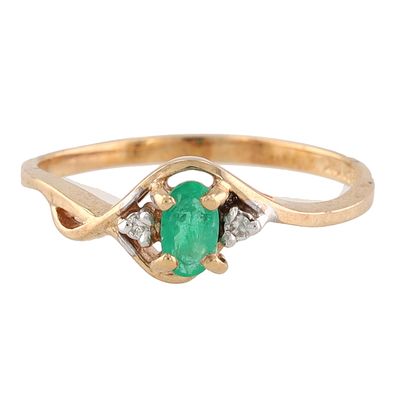 REGO Diamond Lab Emerald 10K Gold Ring Size 6. REGO Diamond Lab Emerald 10K Gold Cocktail Ring 