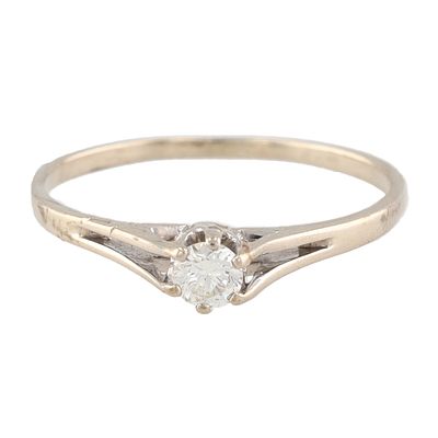 Diamond 14K Gold Solitaire Ring Size 6.5 1.2 G Approximately 0.15 TCW