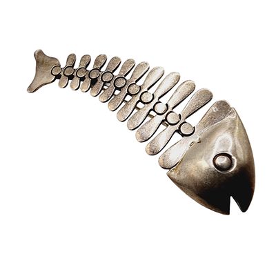 Signed 'SMM' Eagle 3 Vintage Sterling Fish Bone Brooch 8.1g