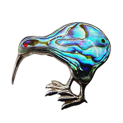 Vintage Southwest Sterling Abalone Bird Brooch 8.5g