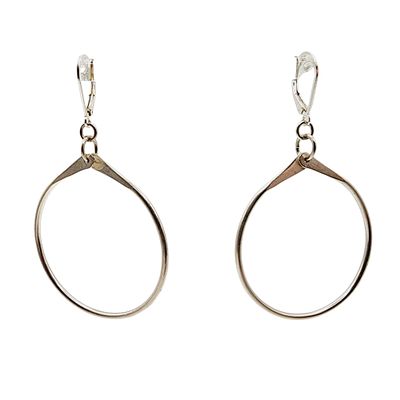 Signed 'HOB' Mexico Sterling Hoop Earrings 5.9g