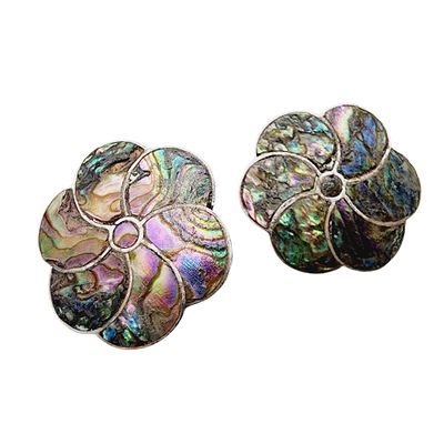 Signed 'MSM' Taxco Eagle 3 Vintage Sterling Abalone Earrings 5.4g
