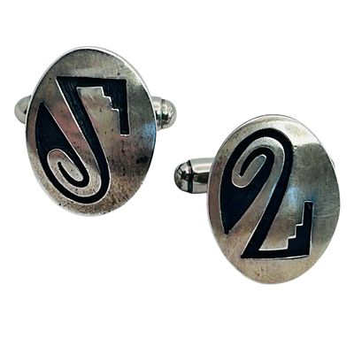 HOPI Signed DT Sterling Cufflinks 7.56 G. HOPI signed DT Sterling cufflinks 7.56 g