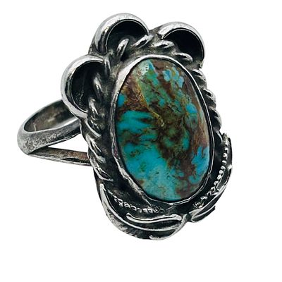 Navajo Wyman Turquoise Sterling Ring Size 6.5, 7.7 G. Navajo Wyman turquoise Sterling ring size 