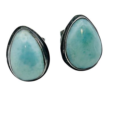 Southwest Sterling LARIMAR Pushback Earrings 2.1 G. Southwest Sterling LARIMAR pushback earrings 