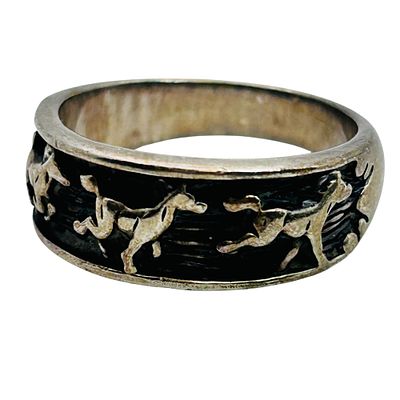 Southwest Sterling Carved Mustang Ring Size 7, 5.15 G. Southwest Sterling carved Mustang ring 