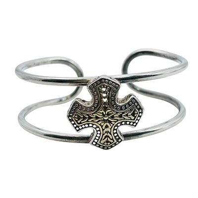 Rustic Cuff Sterling Cross Cuff Bracelet 29.08 G. Rustic cuff sterling cross cuff bracelet 29.08 g