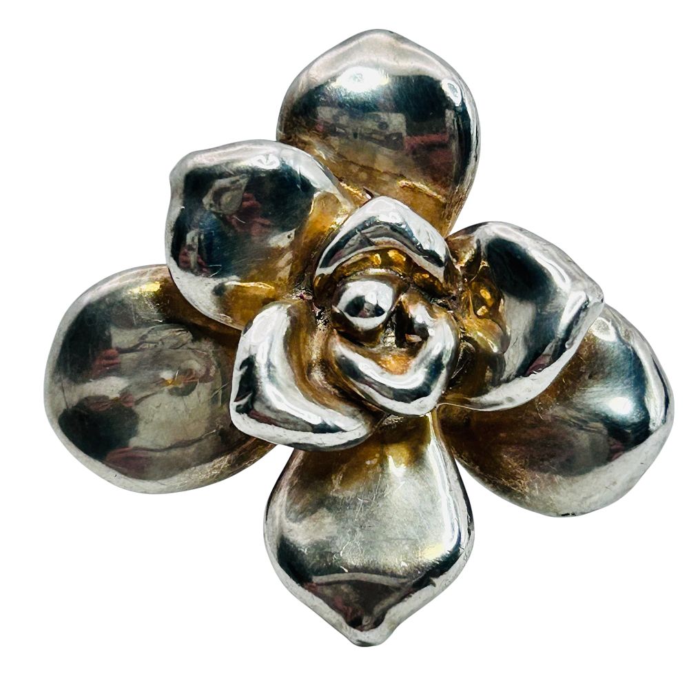 Lot 202: Israel, Sterling Large Rose, Ring Size 9, 9.4g