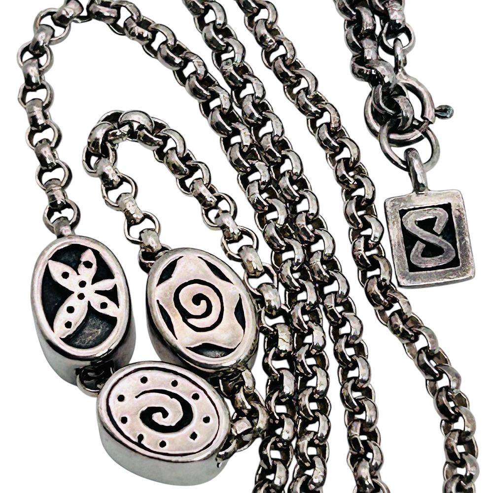 Lot 221: Bocco Sterling Slide Bead Necklace 18.65 G