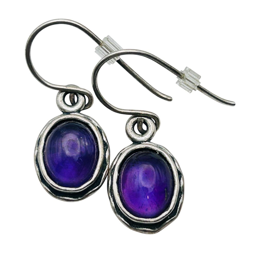Lot 243: Silpada Amethyst Sterling Dangle Earrings 5.38 G