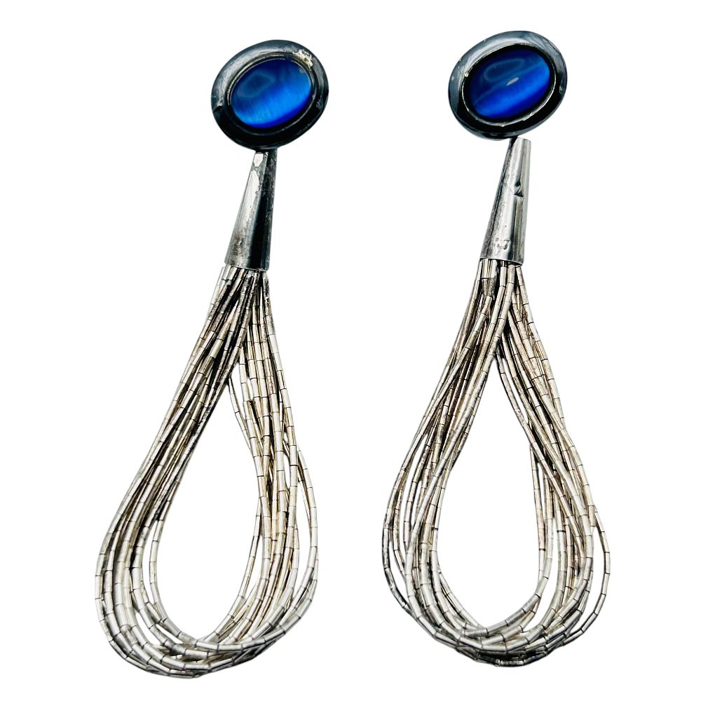 Lot 282: Sterling Southwest Dangle Earrings 6.34 G
