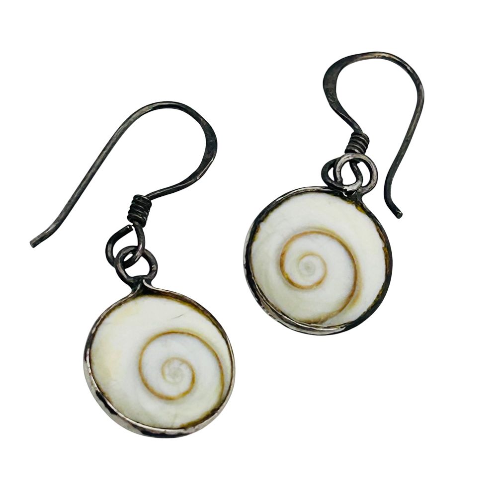 Lot 288: Shiva Shell Sterling Dangle Earrings 2.12 G