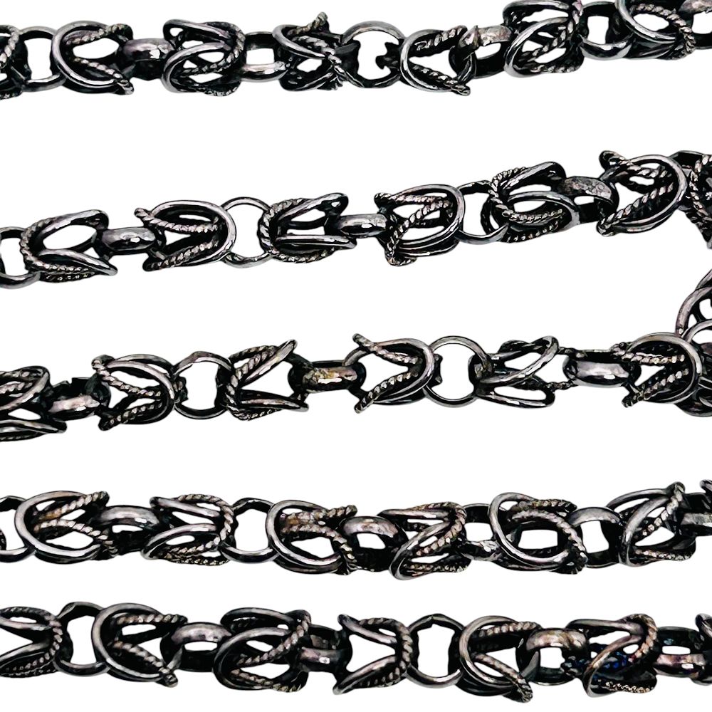 Lot 290: SU Sterling Byzantine Chain Necklace 14.1 G