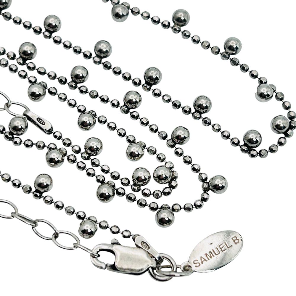 Lot 321: Samuel B Sterling Bead Chain Necklace 6.53 G