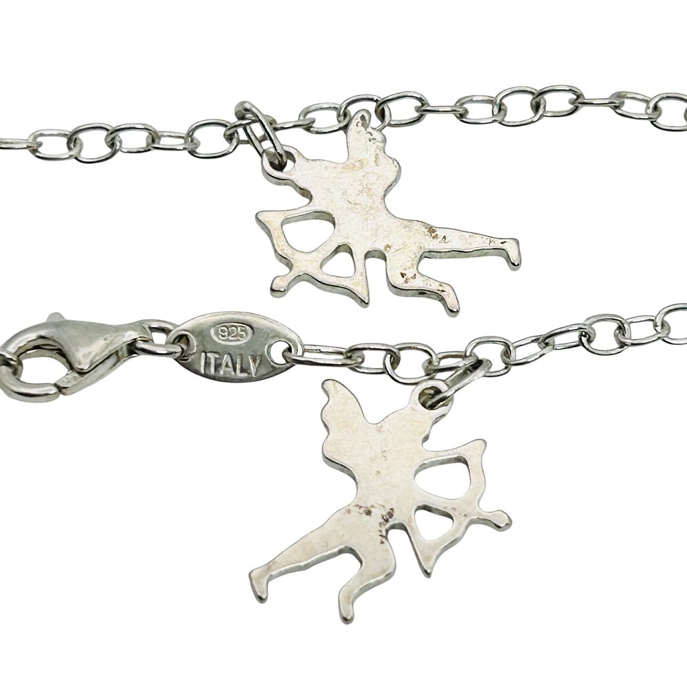 Lot 324: Perlinis Italy, Sterling Cupid Charm Cable Chain Bracelet 4.71 G