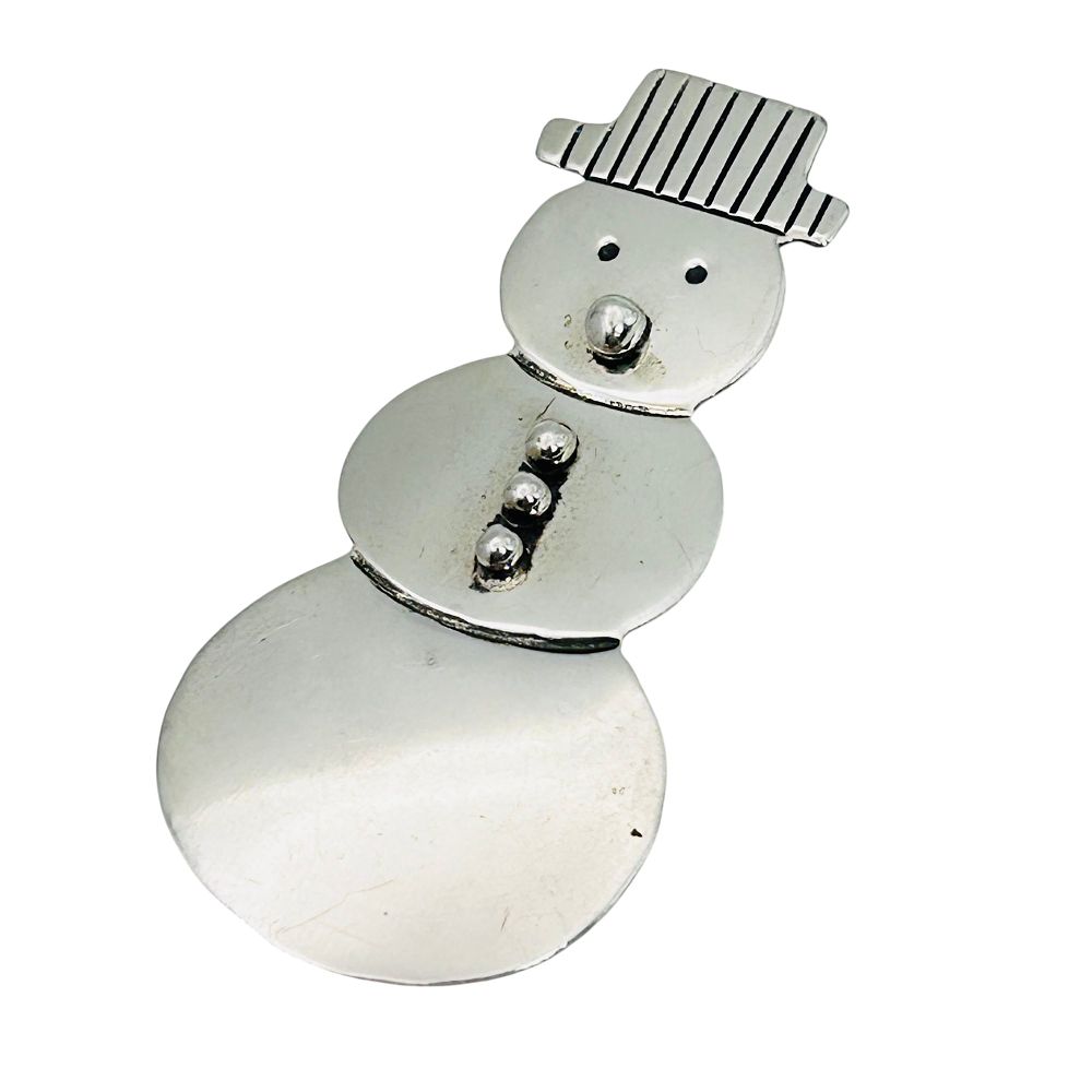 Lot 461: Native Sterling Snowman Pin, Signed H, 6 G