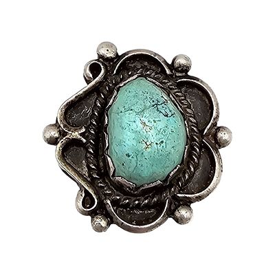 Navajo Turquoise Sterling Silver Ring Size 5 7.9 G, as-is