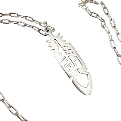 A Koinva Hopi Sterling Silver Feather Necklace 7.7 G