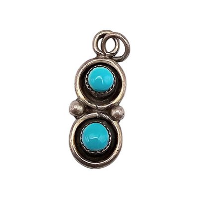 Navajo Turquoise Sterling Silver Pendant 2.2 G