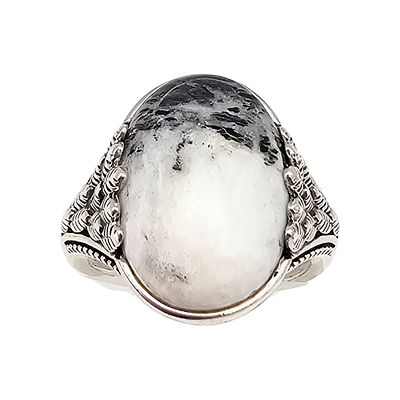 D'Joy Dendritic Opal Sterling Silver Ring Size 9.5 9 G