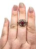 STS Ruby White Zircon Gold Over Sterling Silver Cocktail Ring Size 8.5 3.9 GImage - 2