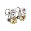 Signed Clear Yellow Stone Sterling Silver Earrings 5.6 GImage - 1