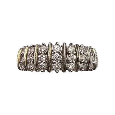 SK9 Diamond Gold Over Sterling Silver Cocktail Ring Size 7.5 2.8 G