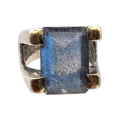 SI SP Crystal Sterling Silver Ring Size 5.25 9.8 G