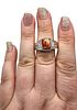 D'Joy Sunstone White Zircon Sterling Silver Cocktail Ring Size 10.25 7.2 GImage - 2