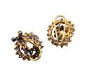 Clear Stone Gold Over Sterling Silver Swirl Earrings 11.8 GImage - 2