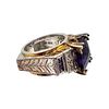 NH Cushion Cut Amethyst Sterling Silver Cocktail Ring Size 6.5 13.9 GImage - 1