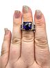 NH Cushion Cut Amethyst Sterling Silver Cocktail Ring Size 6.5 13.9 GImage - 2