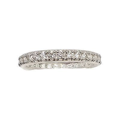 D'Joy Crystal Sterling Silver Cocktail Ring Size 6.5 2 G