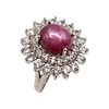 D'Joy Sapphire White Topaz Sterling Silver Cocktail Ring Size 9.5 10.4 GImage - 1
